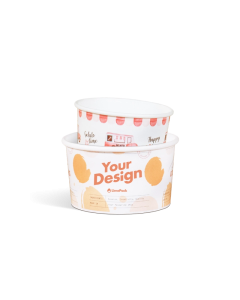 Custom printed ice cream cups in large quantities