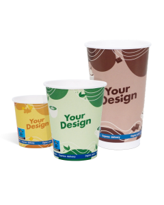 Express paper cups with all-over unlimited color print