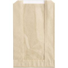 5" x 2" x 7 3/4" Kraft Grease-Resistant Window Cookie / Bakery Bag - 500/Case