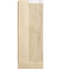 4 1/2" x 2 1/4" x 11 3/4" Kraft Window Sandwich / Bakery Bag - 500/Case