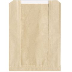 6 1/2" x 2" x 8 1/2" Kraft Grease-Resistant Window Cookie / Bakery Bag - 500/Case