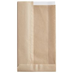 6" x 2 1/4" x 10 3/4" Kraft Window Sandwich / Bakery Bag - 500/Case