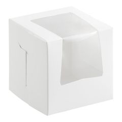 4" x 4" x 4" White Window Cupcake / Bakery Box - 200/Case