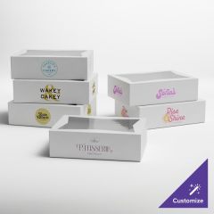 14" x 10" x 4" White Customizable Quarter Sheet Auto-Popup Window Cake / Bakery Box - 100/Case