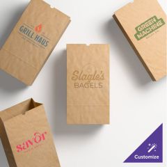 6 lb. Natural Kraft Paper Customizable Bag - 500/Case Width 6 InchesHeight 11 1/16 Inches Gusset Width 3 5/8 Inches