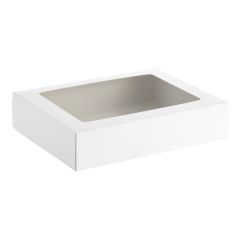 19" x 14" x 4" White Auto-Popup Window Cake / Bakery Box - 50/Case